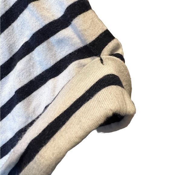 Chaps Side Ties Short Sleeve Black and White Striped Top Size Large​​​​ - Picture 5 of 15